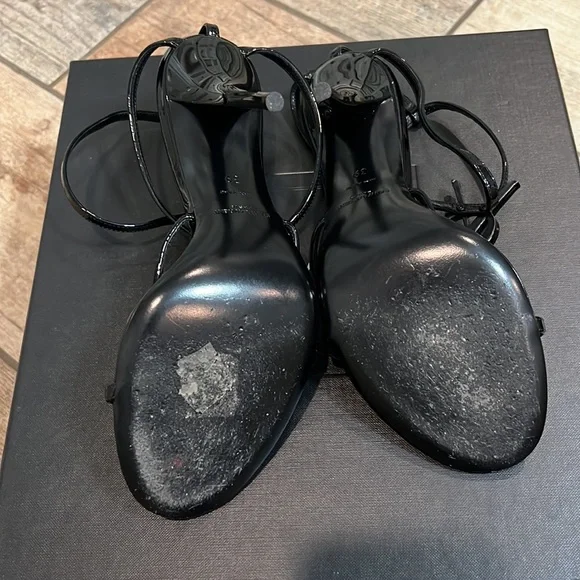 Saint Laurent Cassandra 110 Black Patent Leather Sandal size 39 - Picture 3 of 11